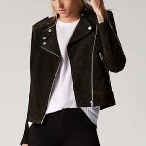BlankNYC Real Suede Biker Jacket Women's Black